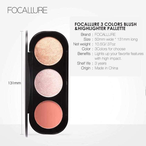 Image of New 3 Colors - Blush&Highlighter Palette