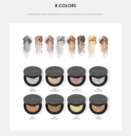 Image of 8 Colors Metallic Eyeshadow Palette