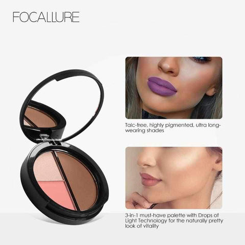 Image of 3 Colors Bronzers & Highlighters Powder