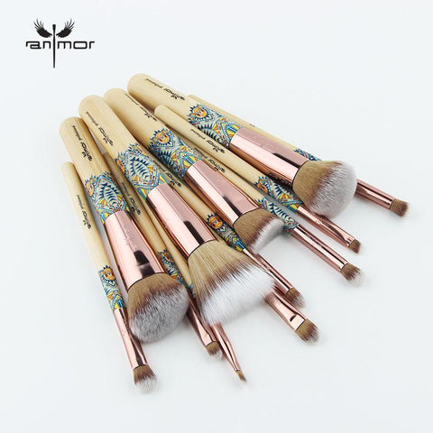 Image of 12pcs Set Bamboo Make Up Brush