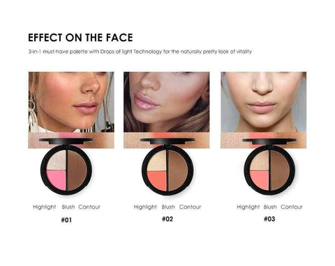 Image of 3 Colors Bronzers & Highlighters Powder