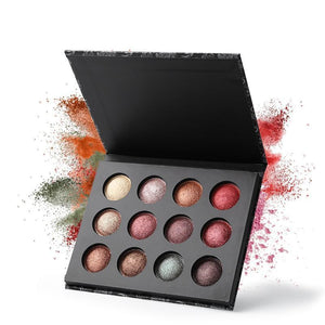 12 Colors Metallic Eyeshadow Palette