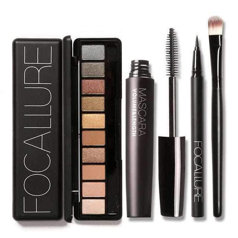 Image of 4pcs Pro Makeup Set 10 Colors Warm Nude