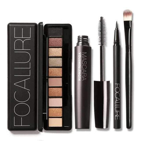 Image of 4pcs Pro Makeup Set 10 Colors Warm Nude