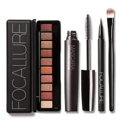 Image of 4pcs Pro Makeup Set 10 Colors Warm Nude