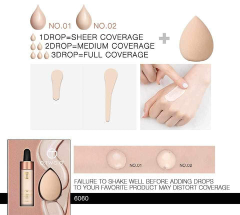 Image of 2 Colors Premium Quality Matte Foundation With Sponge