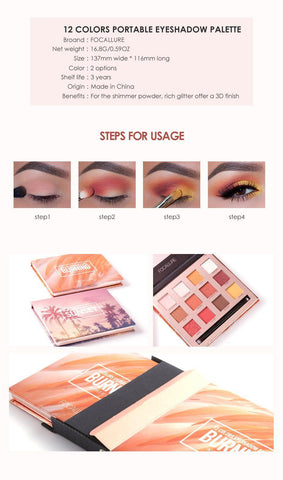 Image of SUNSET/BURNING Eyeshadow Palette 12 Colors