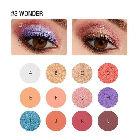 Image of WONDER/NUDE/PINK Eyeshadow 12 Colors Matte-Shimmer