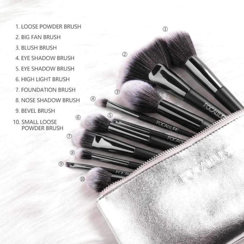 Image of 10pcs Professional Makeup Brushes